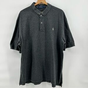 Polo Ralph Lauren Shirt Mens 2XB Big Charcoal Gray Short Sleeve Polo Pony